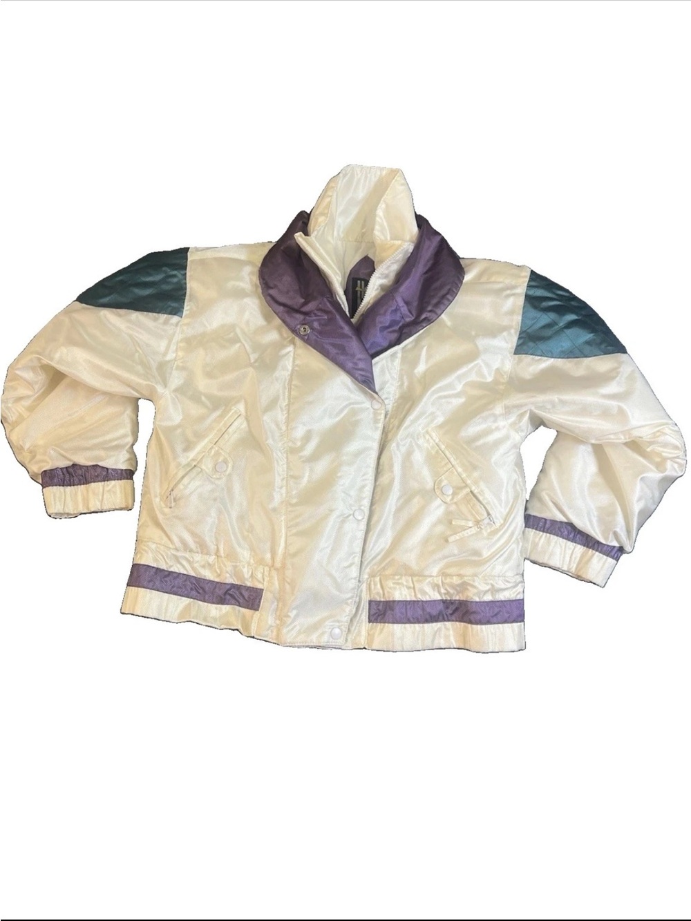 Vintage Hot Music Ski Jacket Color Block 80’s Retro Size M Snowboard Wintersport